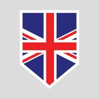 United Kingdom Flag in Shield Shape Frame vector