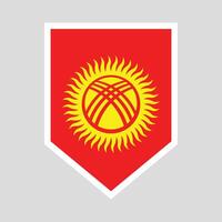 Kyrgyzstan Flag in Shield Shape Frame vector