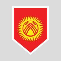Kyrgyzstan Flag in Shield Shape Frame vector