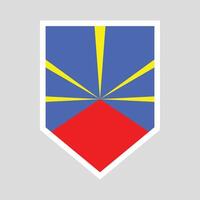 Reunion Flag in Shield Shape Frame vector