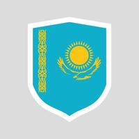 Kazakhstan Flag in Shield Shape Frame vector