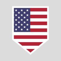 United States Flag in Shield Shape Frame vector