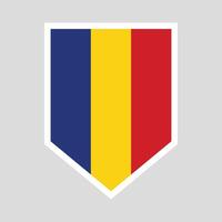 Romania Flag in Shield Shape Frame vector