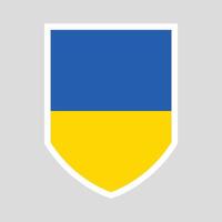 Ukraine Flag in Shield Shape Frame vector