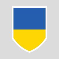 Ukraine Flag in Shield Shape Frame vector