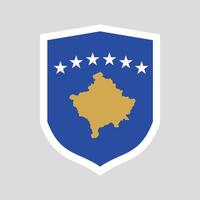 Kosovo Flag in Shied Shape Frame vector