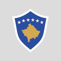 Kosovo Flag in Shied Shape Frame vector