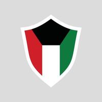 Kuwait Flag in Shield Shape Frame vector