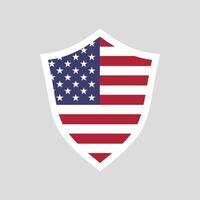 United States Flag in Shield Shape Frame vector