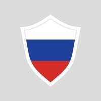 Russia Flag in Shield Shape Frame vector