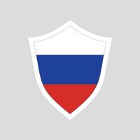 Russia Flag in Shield Shape Frame vector