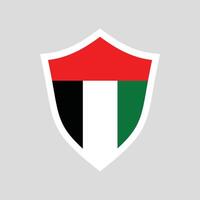 United Arab Emirates Flag in Shield Shape vector