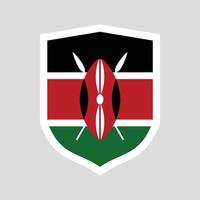 Kenya Flag in Shield Shape Frame vector