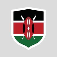 Kenya Flag in Shield Shape Frame vector