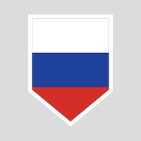 Russia Flag in Shield Shape Frame vector