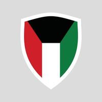 Kuwait Flag in Shield Shape Frame vector
