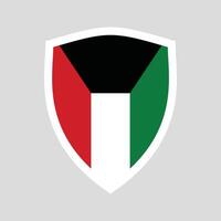 Kuwait Flag in Shield Shape Frame vector