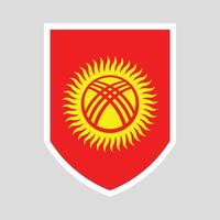 Kyrgyzstan Flag in Shield Shape Frame vector