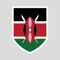 Kenya Flag in Shield Shape Frame vector