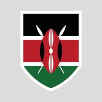 Kenya Flag in Shield Shape Frame vector