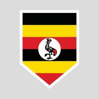 Uganda Flag in Shield Shape Frame vector