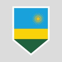 Rwanda Flag in Shield Shape Frame vector