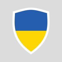 Ukraine Flag in Shield Shape Frame vector