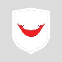 Easter Island Flag in Shield Shape Frame vector
