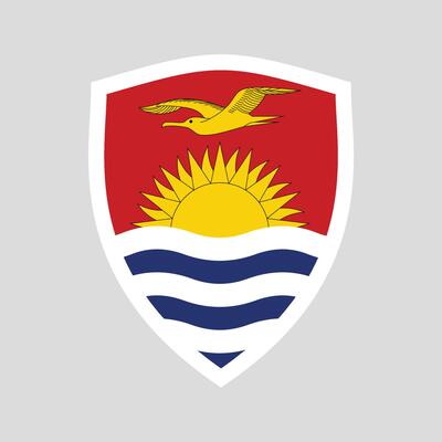 Kiribati Flag in Shield Shape Frame
