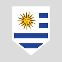 Uruguay Flag in Shield Shape Frame vector