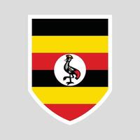 Uganda Flag in Shield Shape Frame vector