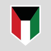 Kuwait Flag in Shield Shape Frame vector