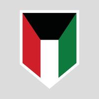 Kuwait Flag in Shield Shape Frame vector