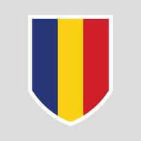 Romania Flag in Shield Shape Frame vector