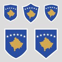 Set of Kosovo Flag in Shied Shape Frame vector