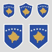 Set of Kosovo Flag in Shied Shape Frame vector