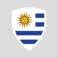 Uruguay Flag in Shield Shape Frame vector