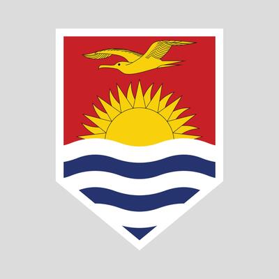 Kiribati Flag in Shield Shape Frame
