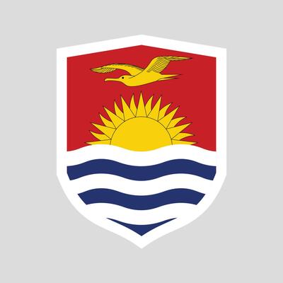 Kiribati Flag in Shield Shape Frame