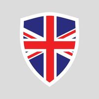 United Kingdom Flag in Shield Shape Frame vector