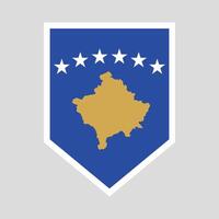 Kosovo Flag in Shied Shape Frame vector