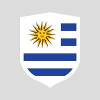 Uruguay Flag in Shield Shape Frame vector