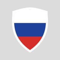 Russia Flag in Shield Shape Frame vector