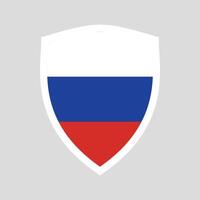 Russia Flag in Shield Shape Frame vector