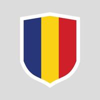 Romania Flag in Shield Shape Frame vector