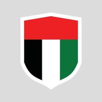 United Arab Emirates Flag in Shield Shape vector