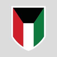 Kuwait Flag in Shield Shape Frame vector