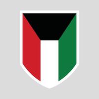 Kuwait Flag in Shield Shape Frame vector