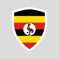 Uganda Flag in Shield Shape Frame vector