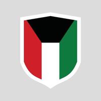Kuwait Flag in Shield Shape Frame vector